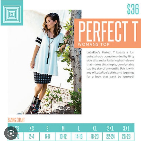 Lularoe Perfect Tee, Size XS - Picture 3 of 3